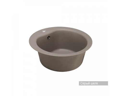 Мойка для кухни  Мида 510x510x210 мм,круглая, серый шелк