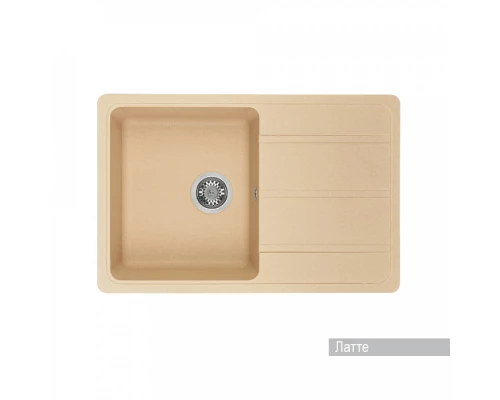 Мойка для кухни Аманда 780x510x211 мм, прямоуг. с крылом, латте
