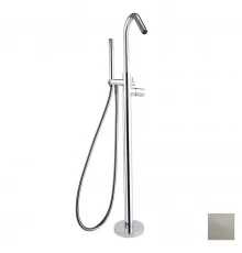 Напольный смеситель для ванны однорычажный с душевым комплектом TZAR 348503DNC никель брашированный