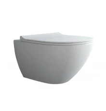 Унитаз подвесной PUMA XL Rimless, сиденье дюропласт Toma Slim SO, микролифт, быстросъем, белый, BERG