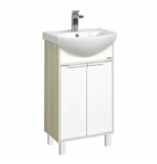 Тумба РИКО 50, белая, ясень фабрик (под раковину СМАЙЛ 50)