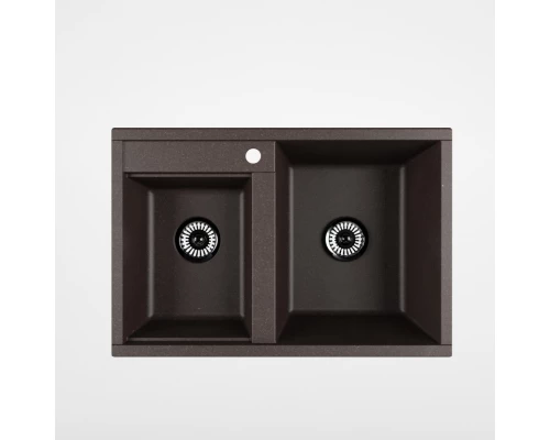 Мойка для кухни  Делия 78 DBL  780x520x218 мм, прямоуг. с крылом, кофе