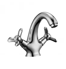 Q02 Смеситель для раковины, монолит.излив 142мм, р/ДВ, хром, ROS, Q02-61