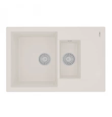 Кухонная мойка Lemark RAMZA 760 врезная прямоугольная с доп.чашей и крылом из кварцгранита, Жасмин 