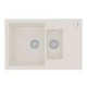 Кухонная мойка Lemark RAMZA 760 врезная прямоугольная с доп.чашей и крылом из кварцгранита, Жасмин 