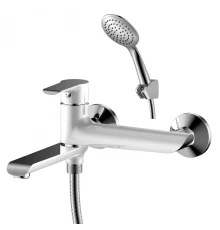 W35 Смеситель для ванны, плоск.пов.излив 170мм, р/ОД, хром/белый, ROS, W35-33