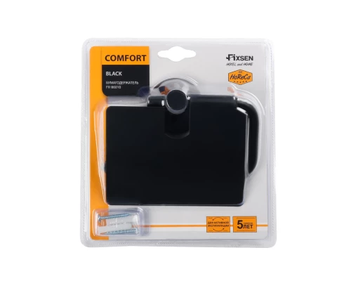 Бумагодержатель с крышкой черный FIXSEN Comfort Black (FX-86010)