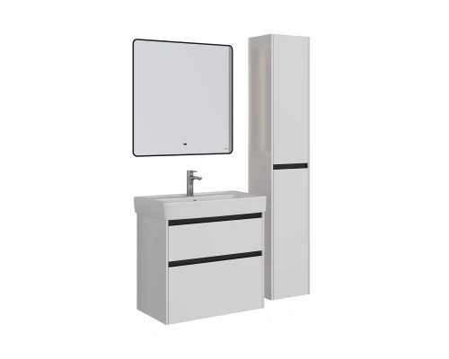 Зеркало Lemark MIOBLACK 80х80 см с интерьерной подсветкой, с подогревом