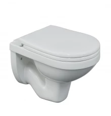 Унитаз подвесной GAMMA, сиденье дюропласт Gamma SO микролифт, быстросъем, белый, BERGES