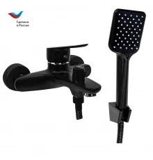 КОТТЕДЖ Смеситель для ванны с коротким литым изливом, одноручный, черный,, СЛ-ОД-Г3Ч, Славен