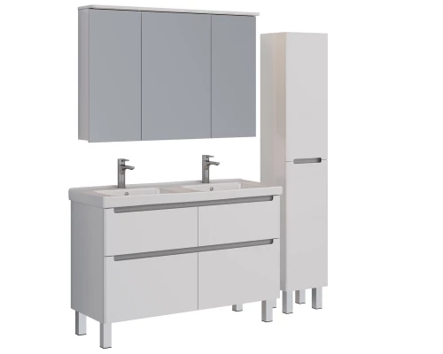 Шкаф зеркальный Lemark ZENON 120х80 см 3-х дверный, с козырьком-подсветкой, с розеткой, цвет корпуса