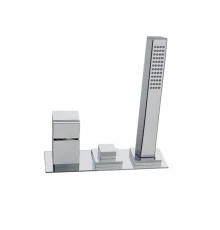 Смеситель однорычажный на борт ванны с душевым комплектом и изливом KUATRO 473302SCAMK