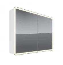Шкаф зеркальный Lemark ELEMENT 120х80 см 2-х дверный, с подсветкой, с розеткой, цвет корпуса: Белый
