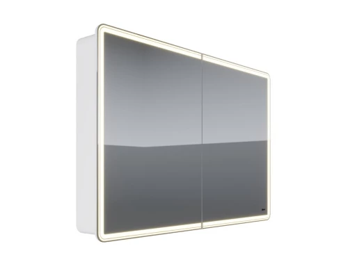 Шкаф зеркальный Lemark ELEMENT 120х80 см 2-х дверный, с подсветкой, с розеткой, цвет корпуса: Белый