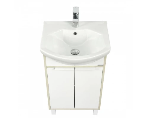 Тумба РИКО 50, белая, ясень фабрик (под раковину СМАЙЛ 50)