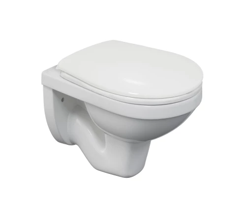 Унитаз подвесной GAMMA, сиденье полипропилен Gamma PS, микролифт, пластик, белый, BERGES