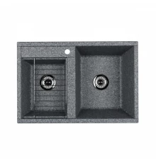 Мойка для кухни  Делия 78 DBL  780x520x218 мм, прямоуг. с крылом, серый