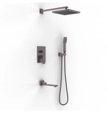Душевой комплект NARDIS 3S, поворотный излив, оружейная сталь, BERGES