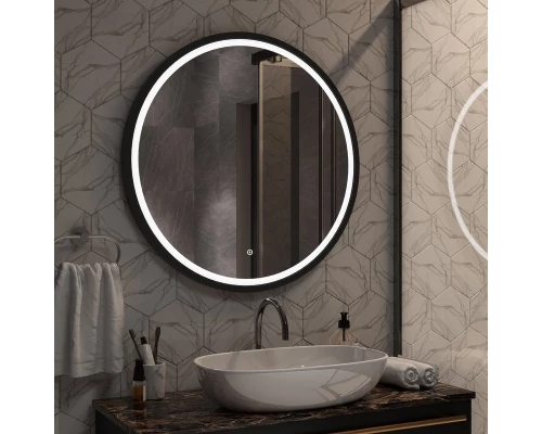 Зеркало Style  Black LED D 800