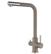 GRANFEST QUARZ  Смеситель для кухни U-обр. с краном питьевой воды D-35мм (песочный) 