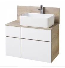Тумба МИШЕЛЬ 80, дуб эндгрейн, белая (под раковину ОДРИ 42, MILA 350, ЛОЛА 60)