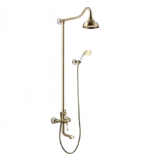 Villa Смеситель для ванны-душа, пов.излив 161мм верх.лейка 'Троп.дождь', р/ОД, бронза, LM, LM4862B