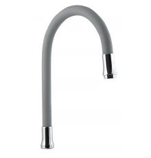 Излив гибкий из силикона,с аэратором, цвет серый., СЛАВЕН, 113