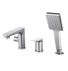 Bronx Смеситель для ванны, монолит.корот.излив166мм  на борт на 3 отв,р/ОД, графит, LM, LM3745GM