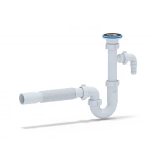 Сифон Ани 1 1/4*32 прямоточный с отводом для с/м и г/т 32*40, ANI PLAST