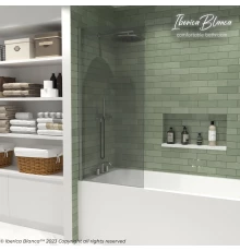 Шторка для ванны IBERICA BLANCA Mod.802 Wide Open поворотная тонированное стекло/хром 70х150см (IB802.TC.150.70)