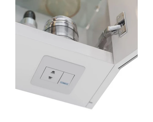 Шкаф зеркальный Lemark ZENON 120х80 см 3-х дверный, с козырьком-подсветкой, с розеткой, цвет корпуса