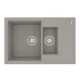 Кухонная мойка Lemark RAMZA 760 врезная прямоугольная с доп.чашей и крылом из кварцгранита, Грей