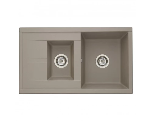 Мойка для кухни  Делия 87 870x510x218 мм, прямоуг. с крылом и доп. чашей, серый шелк