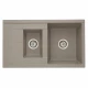 Мойка для кухни  Делия 87 870x510x218 мм, прямоуг. с крылом и доп. чашей, серый шелк