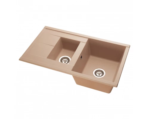 Мойка для кухни  Делия 87 870x510x218 мм, прямоуг. с крылом и доп. чашей, латте