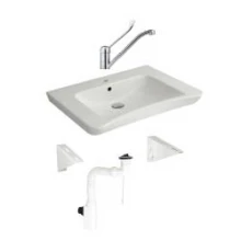 Комплект (Раковина МГН, крепление неподвижное, смеситель, сифон), шт