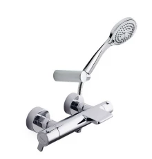 Термостатический смеситель для ванны наружнего монтажа с каскадным изливом и душевым комплектом BLAU