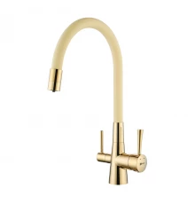 Comfort Смеситель для кухни, гиб.излив 228мм фильтр.воды, р/ОД, золото/беже, LM, LM3075G-Beige