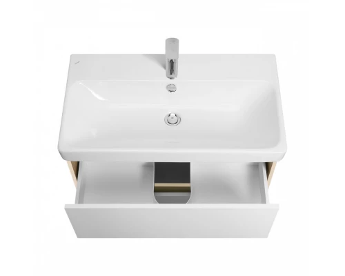 Тумба СКАНДИ 80, универс., 2ящ., белый/дуб верона (под раковину АДРИАНА 80)