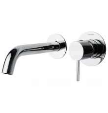 Встраиваемый однорычажный смеситель для раковины на раздельных пластинах с длинным изливом 240 мм OD