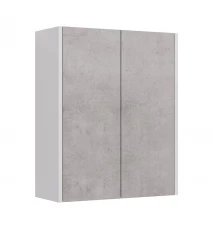 Шкаф Lemark COMBI 60 см подвесной, 2-х дверный, цвет фасада: Бетон, цвет корпуса: Белый глянец