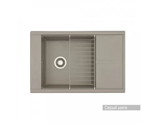 Мойка для кухни Делия 78 787x516x218 мм, прямоуг. с крылом, серый шелк