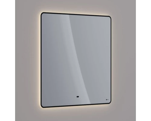 Зеркало Lemark MIOBLACK 80х80 см с интерьерной подсветкой, с подогревом