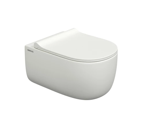 Унитаз подвесной EGO XL, микролифт, быстросъемное, белый матовый, BERGES