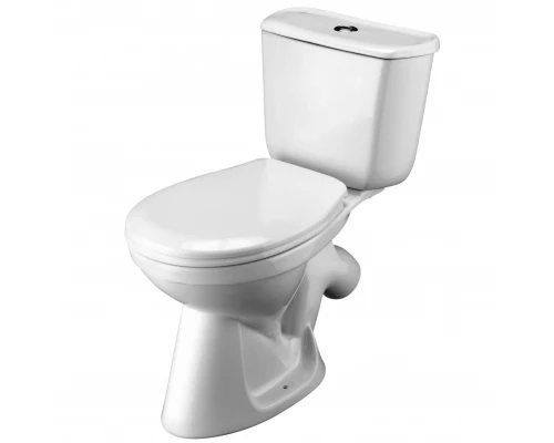 БРИЗ Унитаз-компакт, косой выпуск, эконом., 1-режимная арматура, сиденье полипропилен. САНТЕК