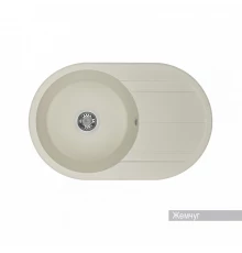 Мойка для кухни  Амира  780x500x211 мм, круглая с крылом, жемчуг