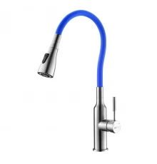 Expert Смеситель для кухни, гиб.излив 203мм, р/ОД, матовый/синий, LM, LM5082S-Blue