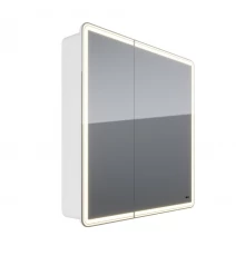 Шкаф зеркальный Lemark ELEMENT 80х80 см 2-х дверный, с подсветкой, с розеткой, цвет корпуса: Белый