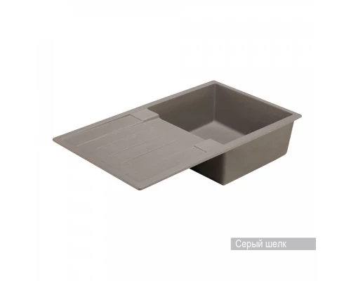 Мойка для кухни  Верона 855x500x210 мм, прямоуг. с крылом, серый шелк