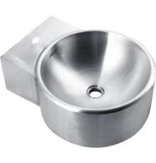 Раковина из нержавеющей стали настенная круглая с окантовкой 185x426x530 мм 13062.S, шт